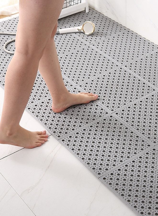 Shower Room Bathroom Kitchen Non-slip Mat, Freely Combinable Floor Mat With Drain Hole One Piecie  - Image 1