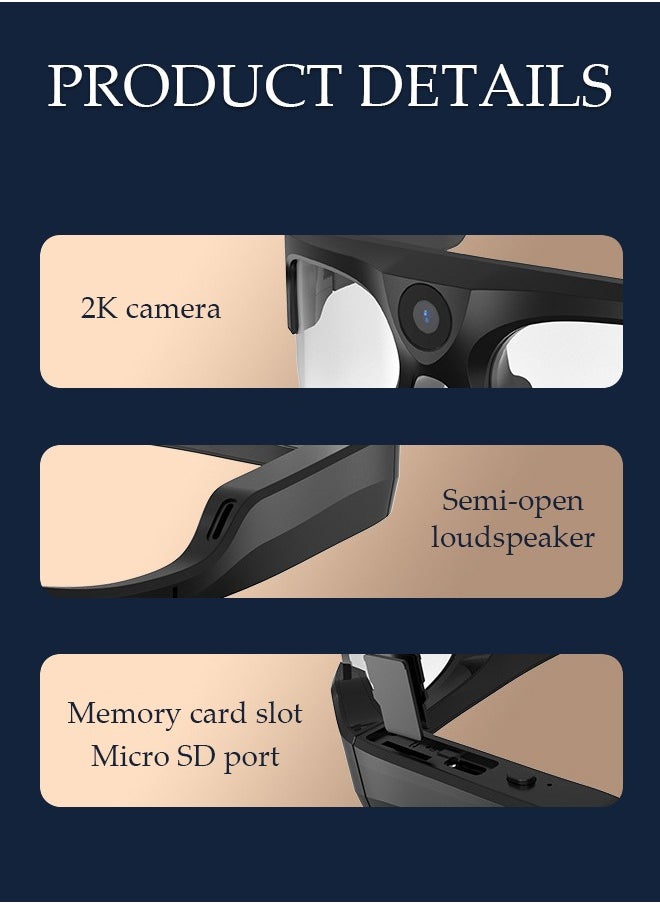 DUNISO - Smart Glasses, DV Bluetooth Glasses with 32G card Wireless Bluetooth Headset Waterproof Compatible with Smart Phones Easy to Make Phone Calls and Videos,Listen to Music Polarized Lenses - Image 1