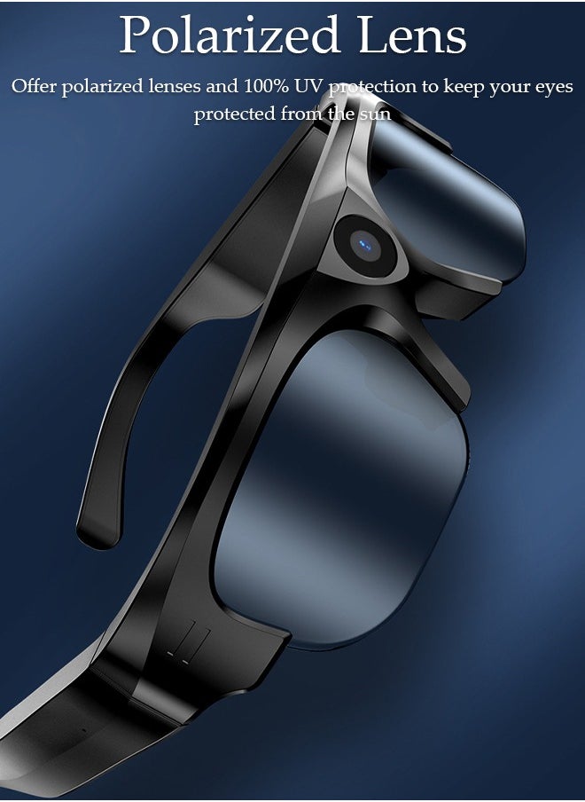 DUNISO - Smart Glasses, DV Bluetooth Glasses with 32G card Wireless Bluetooth Headset Waterproof Compatible with Smart Phones Easy to Make Phone Calls and Videos,Listen to Music Polarized Lenses - Image 1