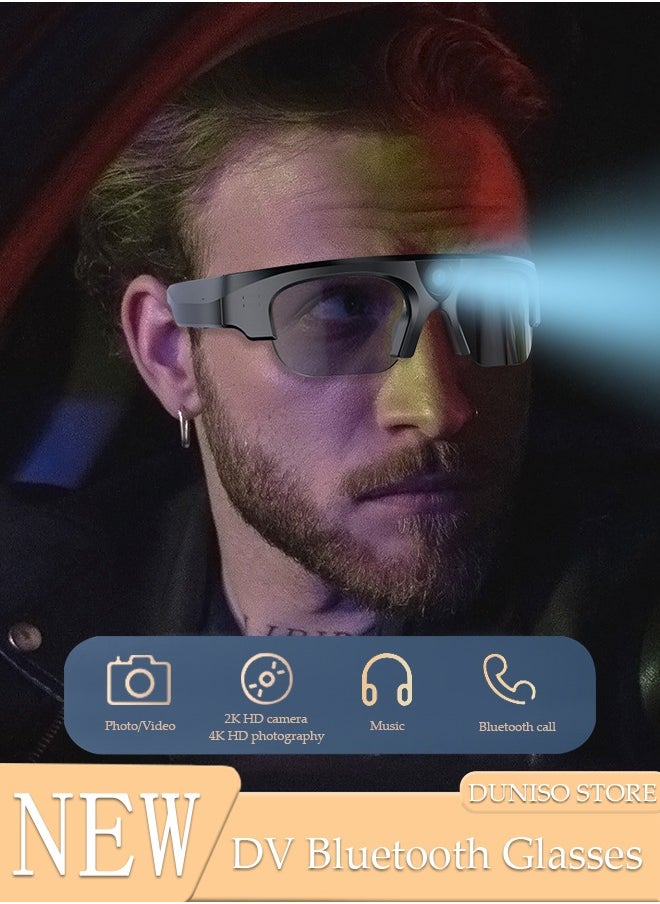 DUNISO - Smart Glasses, DV Bluetooth Glasses with 32G card Wireless Bluetooth Headset Waterproof Compatible with Smart Phones Easy to Make Phone Calls and Videos,Listen to Music Polarized Lenses - Image 1