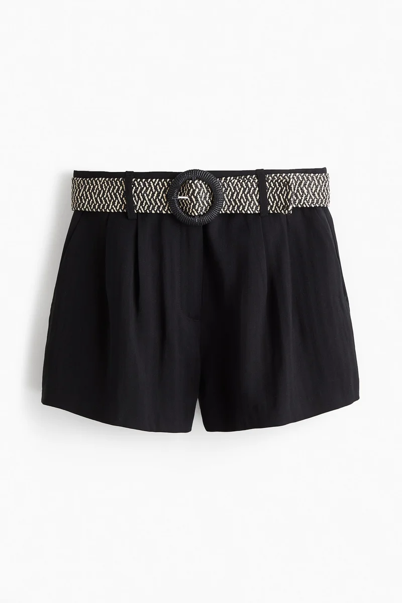 اتش اند ام Belted twill shorts