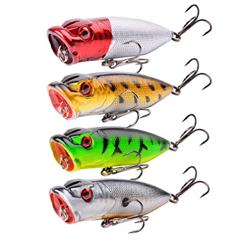 Aorace 20pcs Fishing Lures Kit Mixed Including Minnow Popper Crank and Plastic Soft Lures Frog Lures for Saltwater Freshwater Trout Bass Salmon Fishing - Image 4