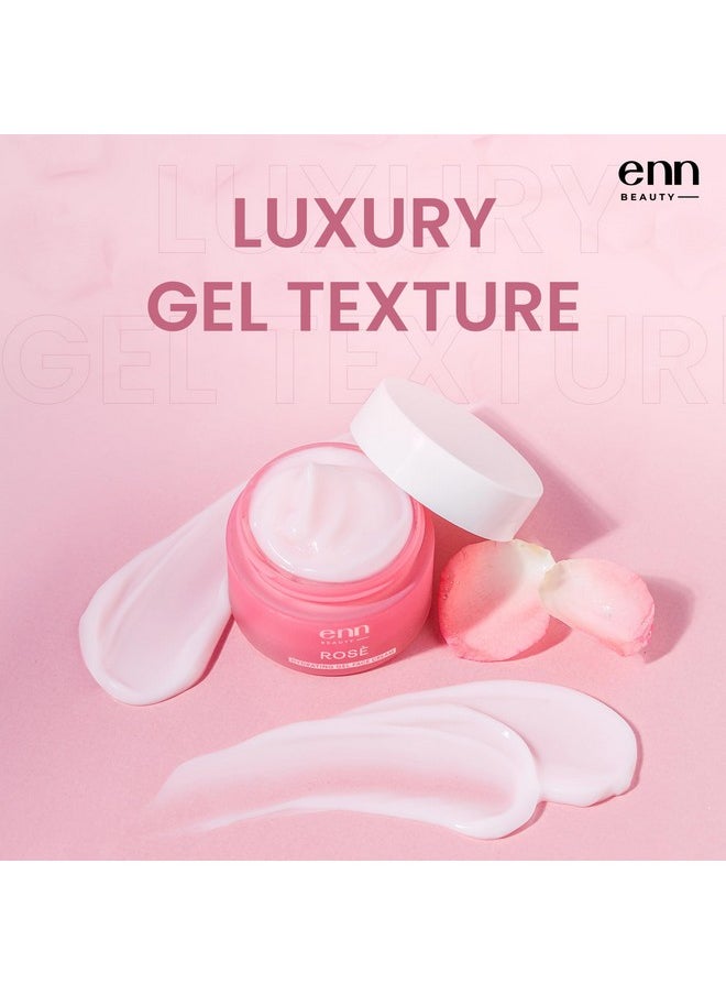 ENN - Rose Ultra Light Hydrating Gel Face Cream Moisturizer For Soft & Glowing Skin With Rose Oil, Aloe Vera Gel & Hyaluronic Acid Moisturizer For Daily Skin Brightening For All Skin Types, 50Gm - Image 1