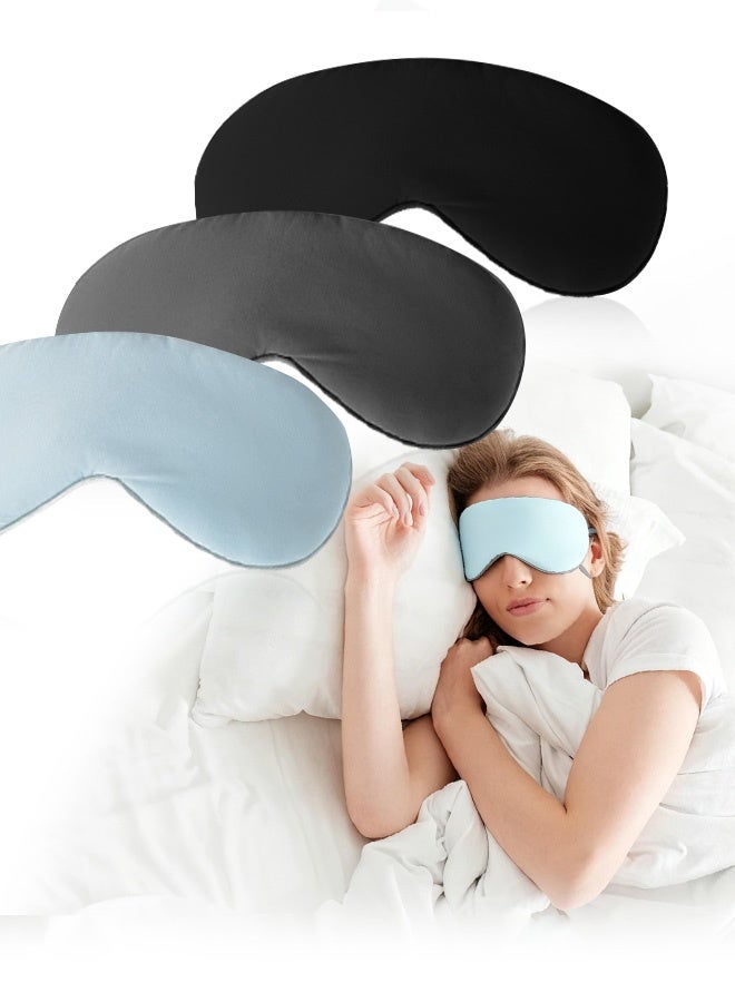 HAYALUX 3 Pack of Double-Sided Eye Mask, Sleep Eye Masks with Adjustable Ear Straps, Lightweight & Breathable for Night Sleep and Relaxation - Image 1