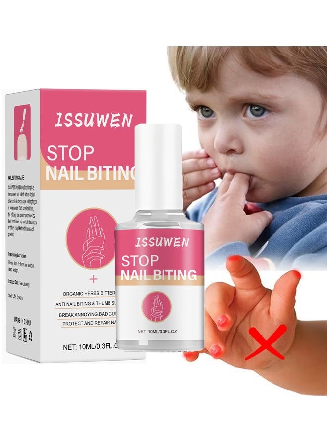 ISSUWEN Stop Nail Biting, Organic Herbs Bitter Oil Anti Nail Biting & Thumb Suctionbreak Annoying Bad Customprotect And Repair Nails 10ml - Image 1