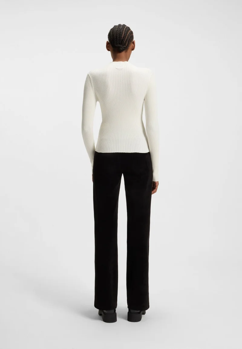 HUGO Mock-neck sweater with embroidered Happy HUGO logo