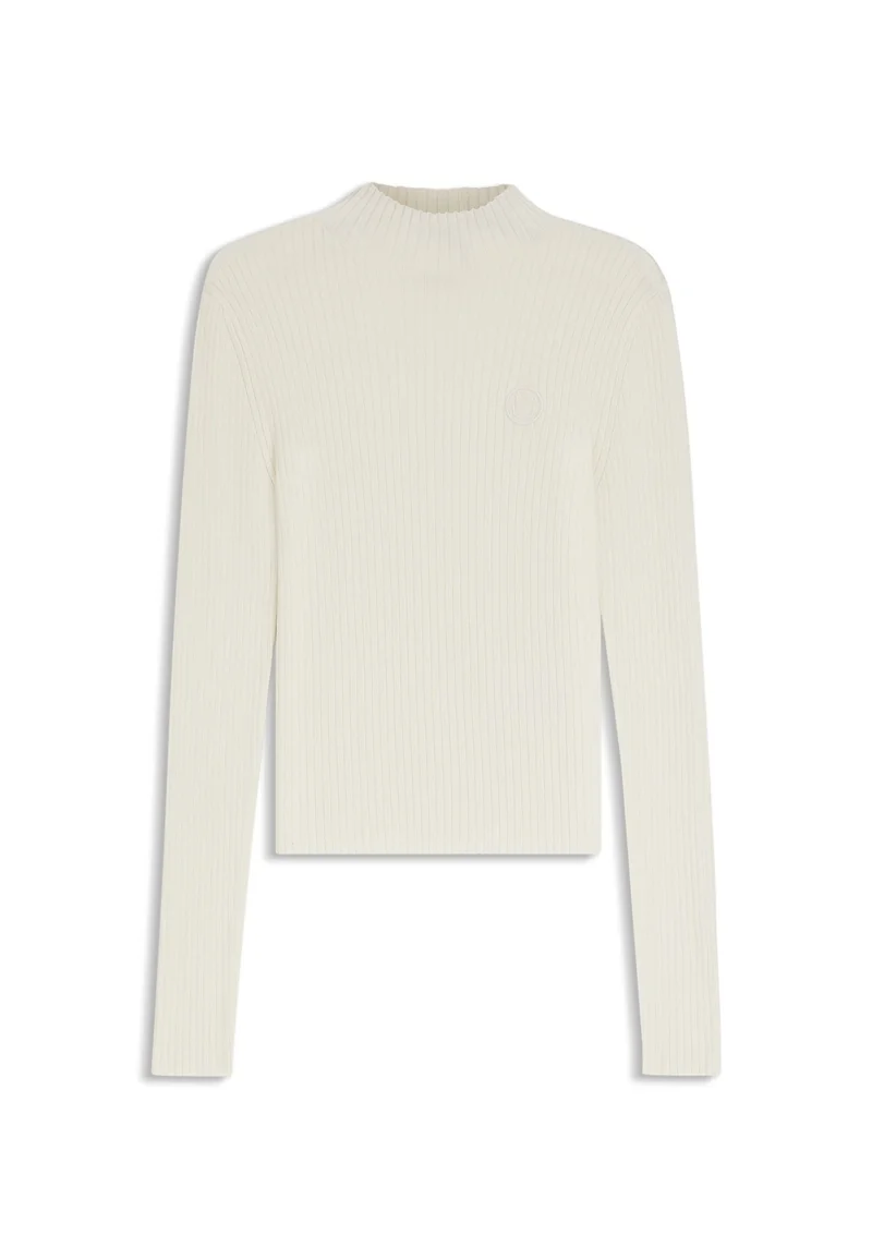 HUGO Natural Mock-neck sweater with embroidered Happy HUGO logo for Women | Best Price UAE