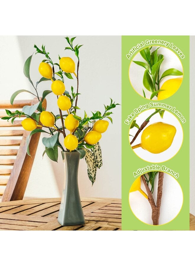 4PCS Lemon Decor Fake Lemons Branch Yellow Artificial Lemon for Kitchen,Party,Farmhouse,Table Centerpiece,Home Decoration - Image 3