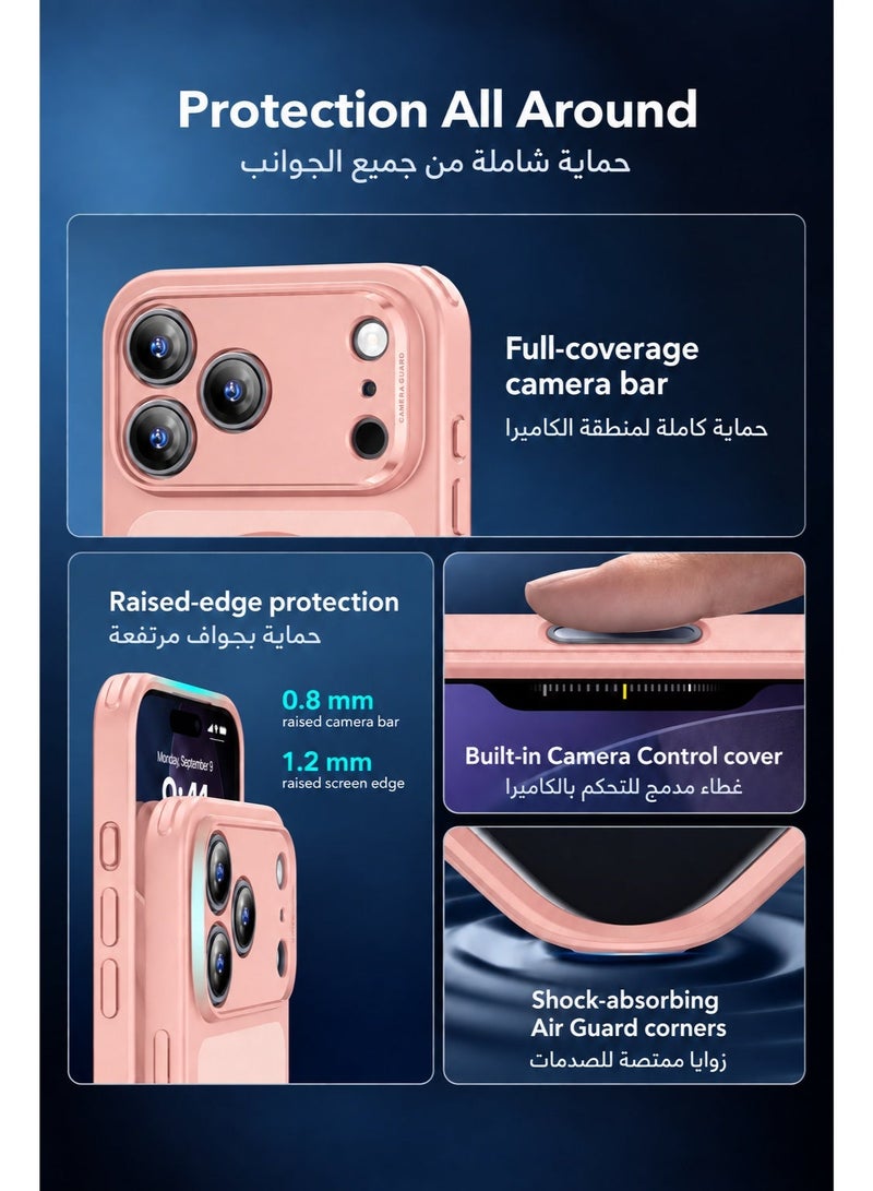 SOKAD Large Viewport MagSafe Matte Pink Case for iPhone 18 Pro, Full Camera Protection, Anti-Fingerprint Slim Phone Cover with Metal Buttons - Image 4