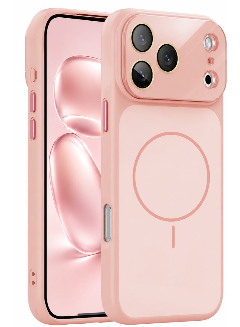 SOKAD Large Viewport MagSafe Matte Pink Case for iPhone 18 Pro, Full Camera Protection, Anti-Fingerprint Slim Phone Cover with Metal Buttons - Image 1