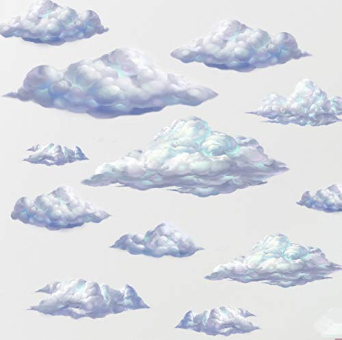 Create-A-Mural Sky Cloud Wall Decals Beautiful Cloud Wall Stickers Girls Wall Art Stickers for Bedroom Peel and Stick Kids Room Decor Nursery Toddler Teen Decorations Playroom Birthday Gift - Image 1