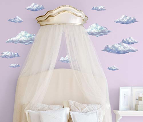 Create-A-Mural Sky Cloud Wall Decals Beautiful Cloud Wall Stickers Girls Wall Art Stickers for Bedroom Peel and Stick Kids Room Decor Nursery Toddler Teen Decorations Playroom Birthday Gift - Image 4