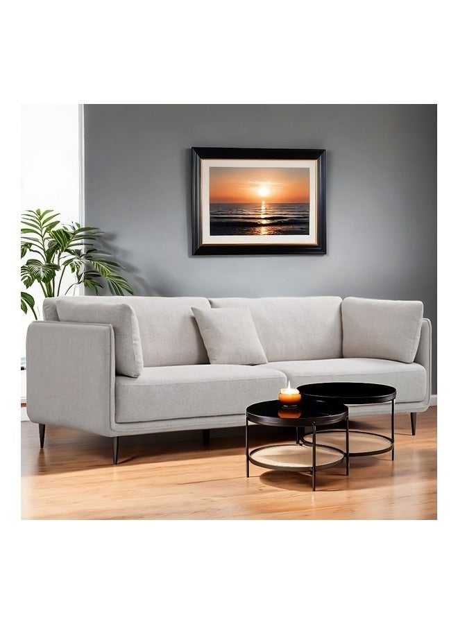 Micasa Fabric 3-Seater Sofa Beige 82 X 93 X 207 Cm Zm880-Bg  - Image 3