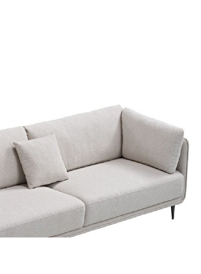 Micasa High-Quality and Durable Fabric 3-Seater Sofa Beige 82 x 207 x 93 cm ZM880-BG - Image 3