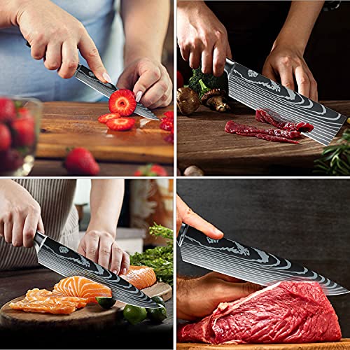 Dfito Knives Set for Kitchen, 5 Piece Sharp Knife Set with High Carbon Stainless Steel, Chef Knife Set professional with Gift Box - Image 4