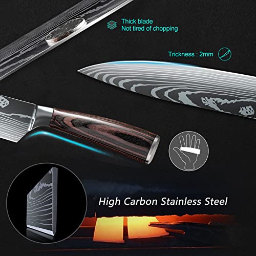 Dfito Knives Set for Kitchen, 5 Piece Sharp Knife Set with High Carbon Stainless Steel, Chef Knife Set professional with Gift Box - Image 2