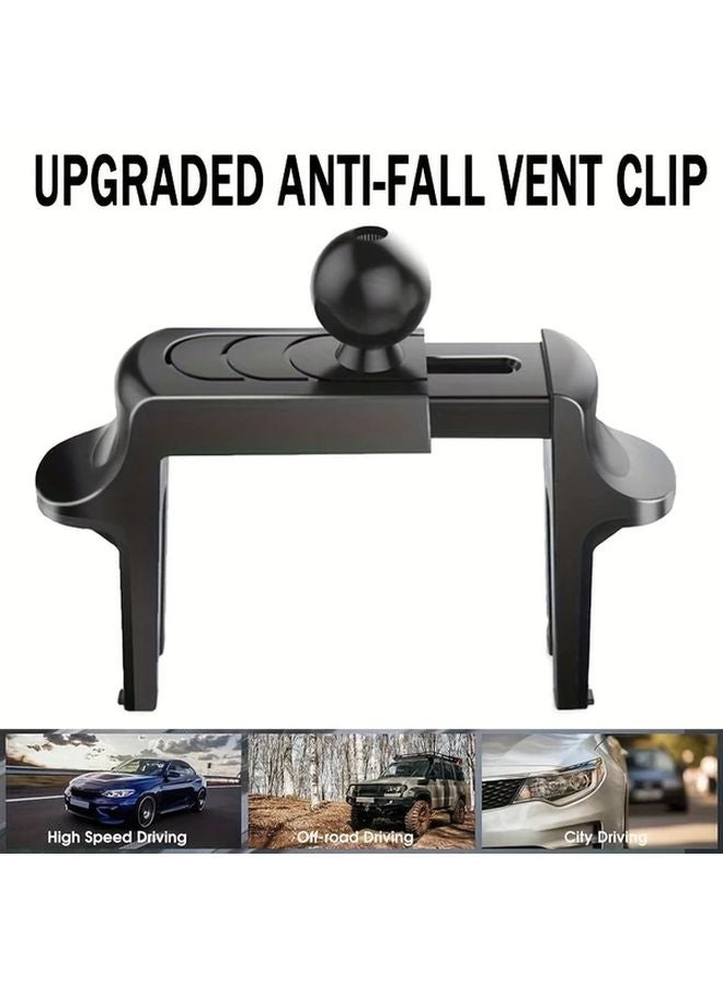 Car Phone Holder Black Air Vent Clip Adjustable Angle Secure Grip For Most Vehicles - Image 5