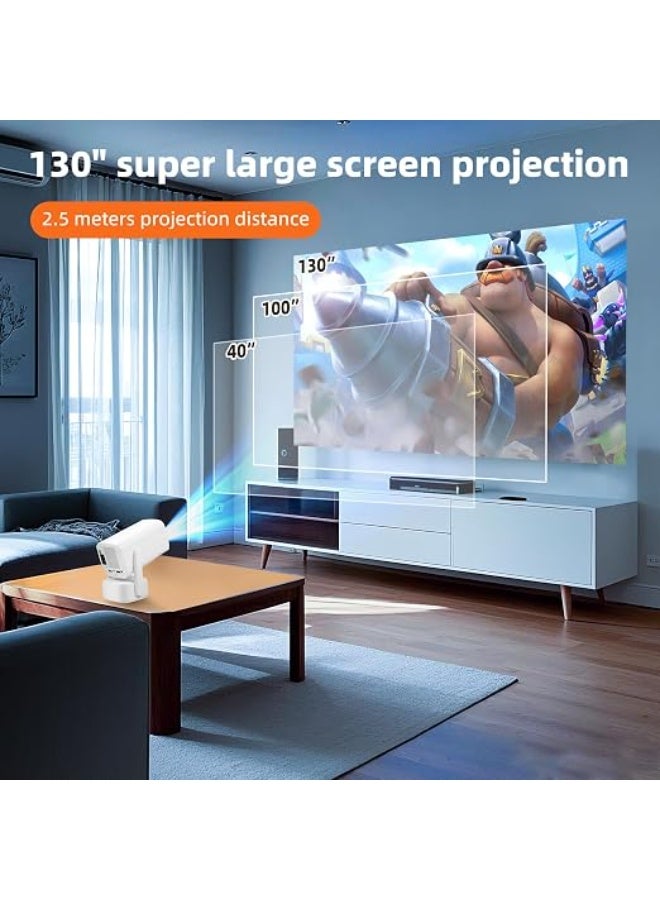 Portable Smart Projector with 180° Rotatable Design – 1080P Full HD Support, Android 11, Electric Focus, Auto Keystone & 5G WiFi 6 for Home Cinema - Image 4