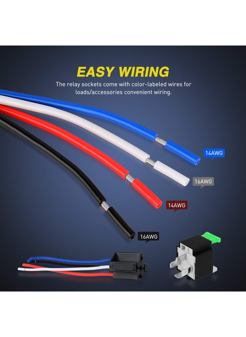 Nilight Nilight 50023R 5 Pack 30A Fuse Relay car Truck Socket kit-30A Switch Harness Set-12V DC 4-Pin SPST Automotive 14 AWG Hot Wires-Auto Switches & Starters S  - Image 4