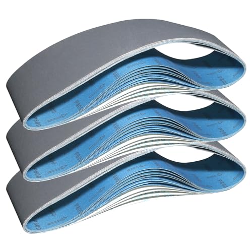 SHUTTLE GENIUS 4 x 36 Inch Sanding Belts Silicon Carbide Knife Sharpening Sanding Belt 4 Pcs Each of 600 800 1000 Grits Sanding Belt for Belt Sander 12 Pack - Image 1