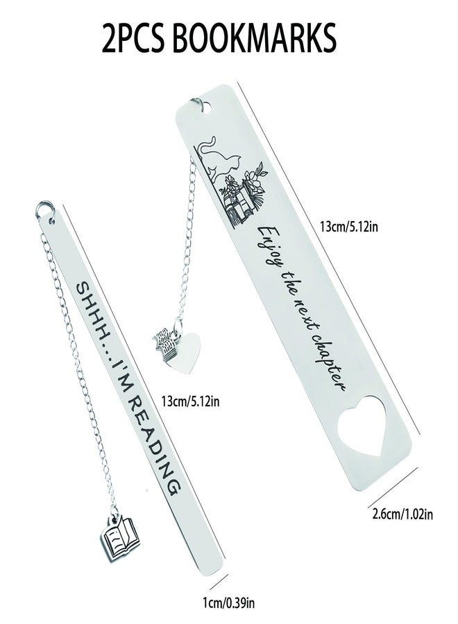 Ubuymart 2PCS Bookmark Metal Bookmark for Women Men Book Lovers Reading Women Reading Accessories Back to School Supplies for Students Essentials for Teens Girls Christmas Birthday - Image 2