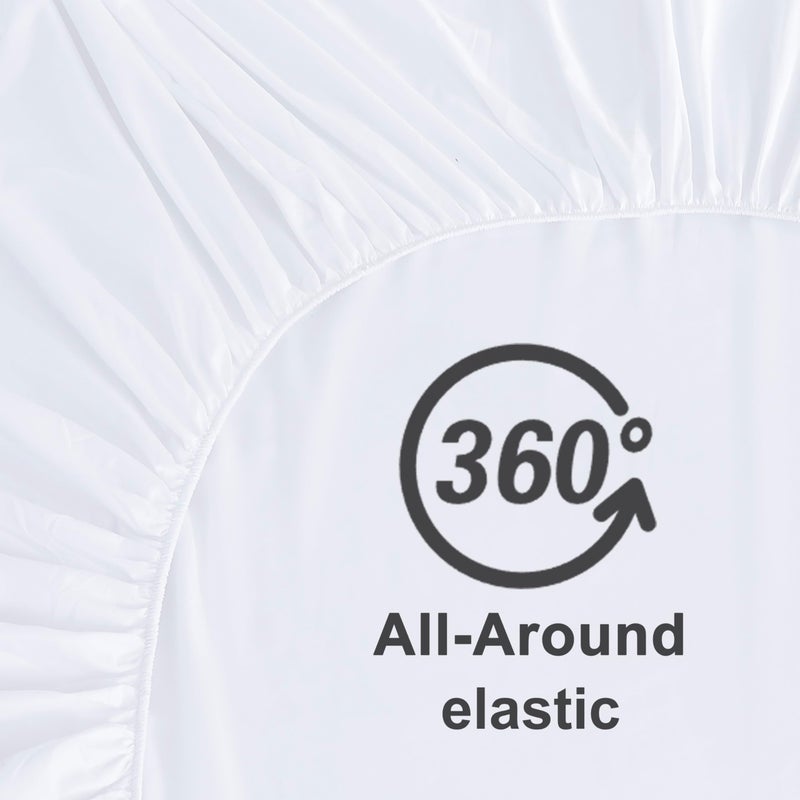 Hotella 100% Microfiber Ultra Soft 60"x80" Queen Size Fitted Sheet Only, Up to 14 inch Deep Pocket Bottom Sheet, Stay in Place Hotel Bedding Matress Protector, Machine Washable, Non-Fade, White - Image 5