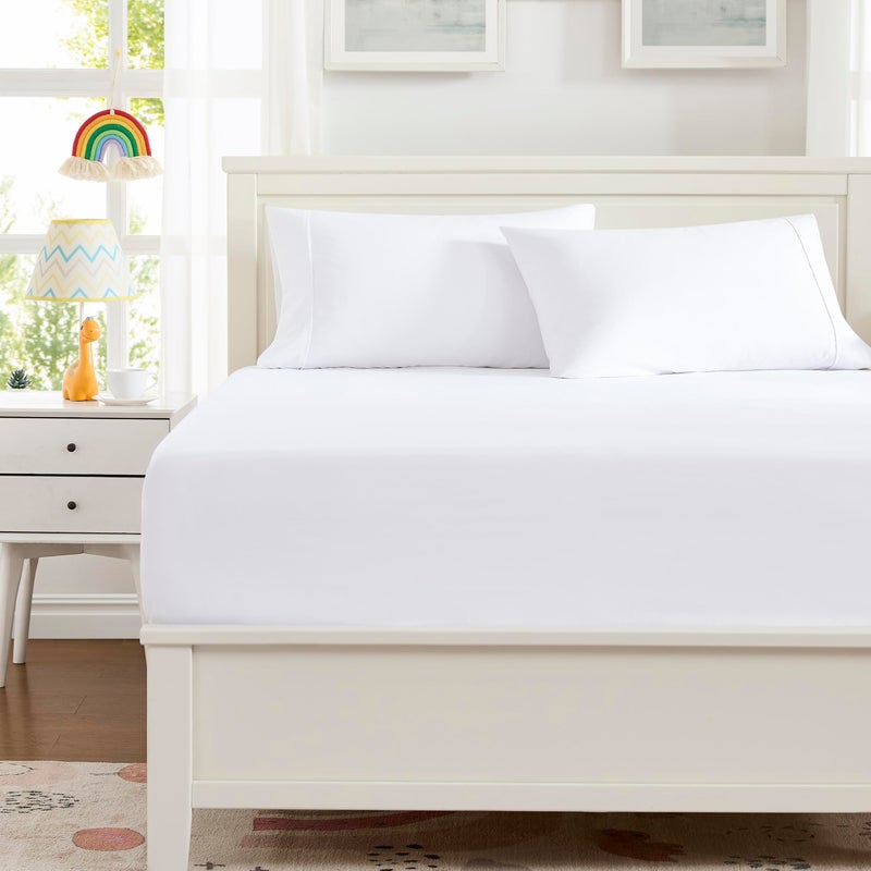 Hotella 100% Microfiber Ultra Soft 60"x80" Queen Size Fitted Sheet Only, Up to 14 inch Deep Pocket Bottom Sheet, Stay in Place Hotel Bedding Matress Protector, Machine Washable, Non-Fade, White - Image 4
