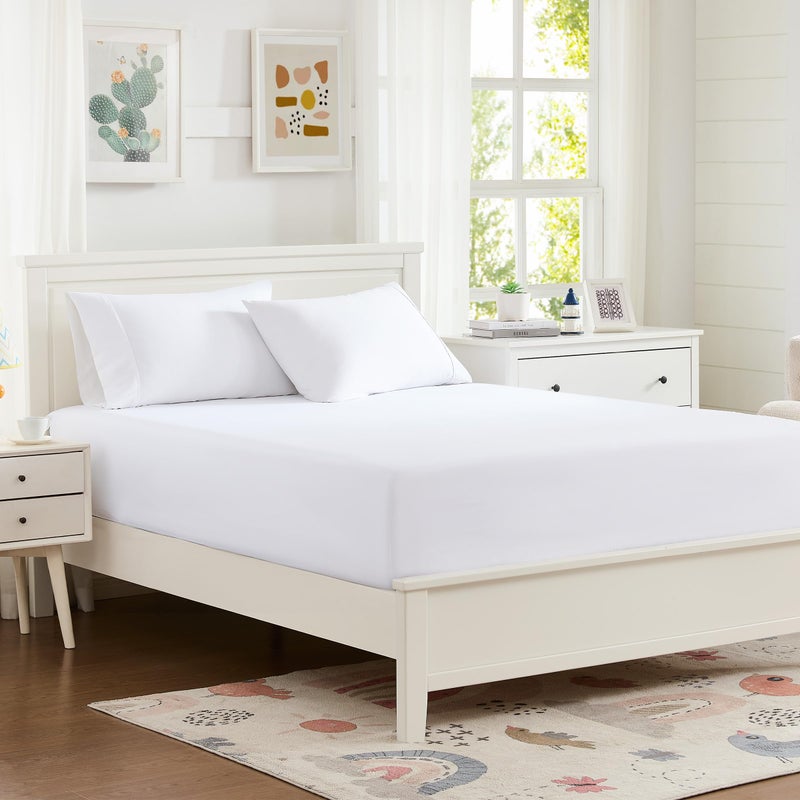 Hotella 100% Microfiber Ultra Soft 60"x80" Queen Size Fitted Sheet Only, Up to 14 inch Deep Pocket Bottom Sheet, Stay in Place Hotel Bedding Matress Protector, Machine Washable, Non-Fade, White - Image 1