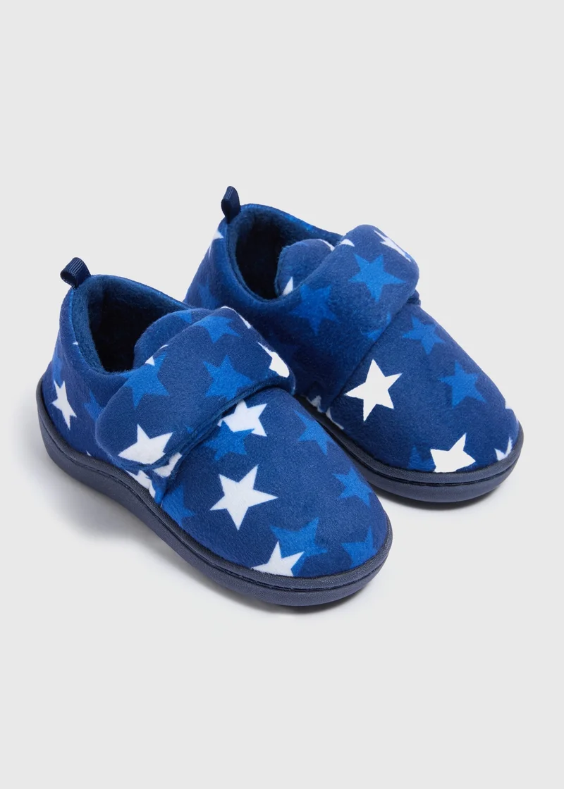 Matalan Boys Navy Star Slippers