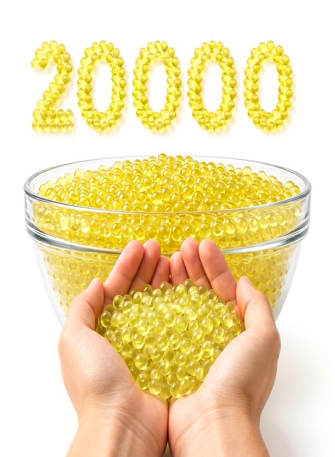 Verat 2 Packet Gel Water Balls/Water Beads/Refill Water Bead/Gel Blaster Ammo/Water Balls for Gun/Gel Balls for Kids/Gel Blaster Balls in Bottle/7-8mm Non-Toxic Water Beads Gel Guns(20000 Yellow) - Image 1