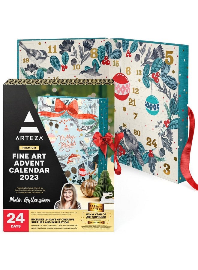 ARTEZA Arteza Advent Calendar 2023 (Fine Art, 24 Days) Art Supplies Holiday Gift for Adults, Includes Acrylic, Oil, Gouache Watercolor Paints, Chrome Markers  - Image 1