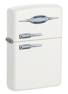 Zippo 49636 214 Retro Fridge Texture Print White Matte Windproof Lighter