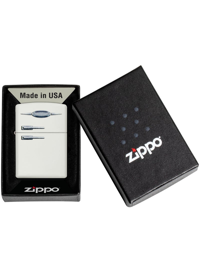 Zippo - Zippo 49636 214 Retro Fridge Texture Print White Matte Windproof Lighter - Image 1