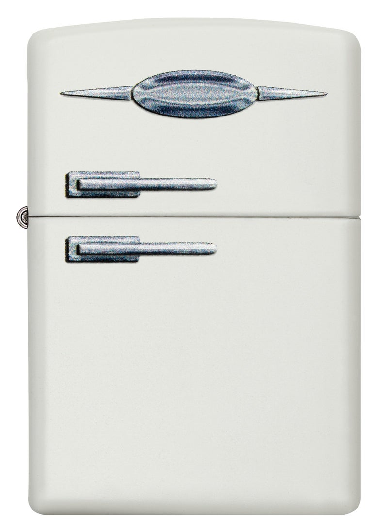 Zippo - Zippo 49636 214 Retro Fridge Texture Print White Matte Windproof Lighter - Image 1