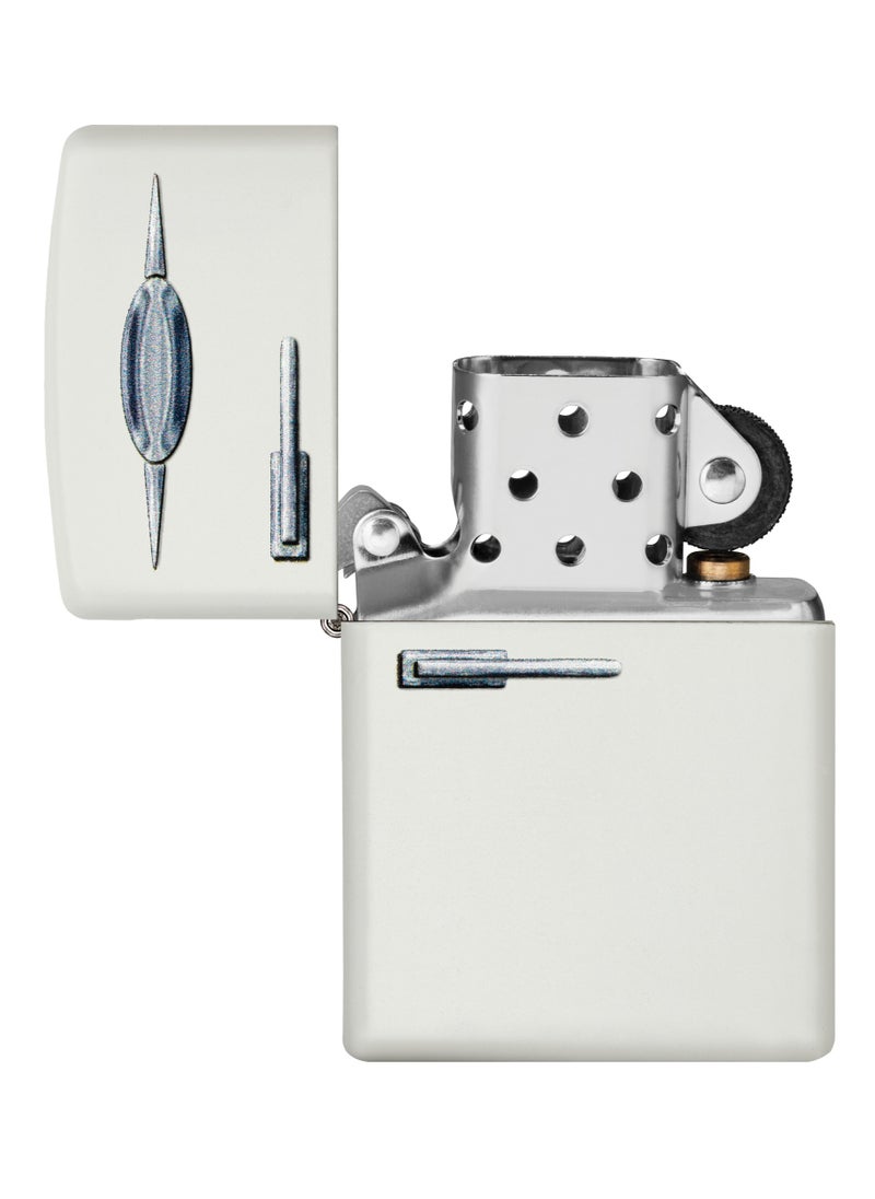 Zippo - Zippo 49636 214 Retro Fridge Texture Print White Matte Windproof Lighter - Image 1