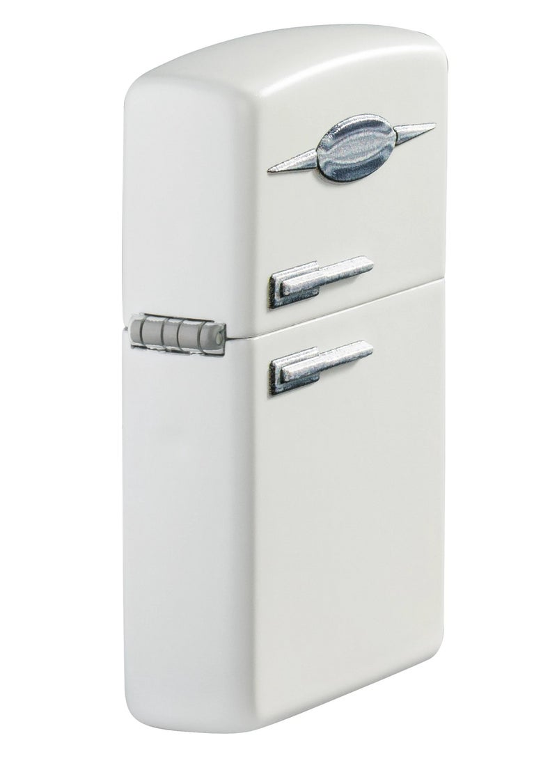 Zippo - Zippo 49636 214 Retro Fridge Texture Print White Matte Windproof Lighter - Image 1