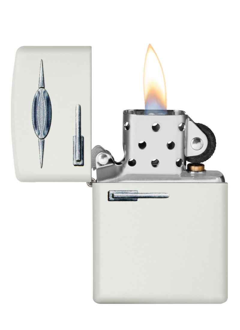 Zippo - Zippo 49636 214 Retro Fridge Texture Print White Matte Windproof Lighter - Image 1