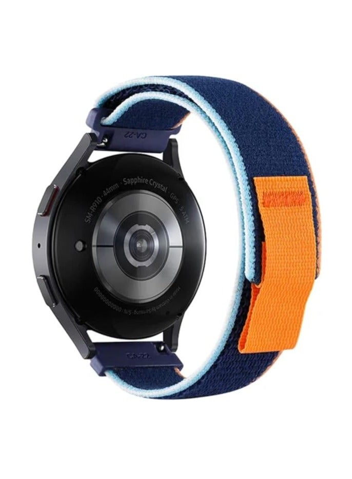 ten.tech Durable 22mm Band for Samsung Galaxy Watch 3 45-46mm / Gear 3, Nylon Sport Band for Huawei Watch GT3 46mm / GT2E / GT4 46mm / GT2 Pro / GT2 46mm Ten Tech Knitted Fabric - Dark blue & navy blue 