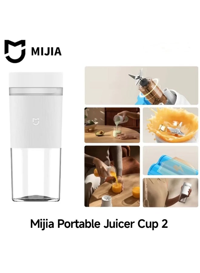 Xiaomi Mijia Portable Juicer Blender Cup 2, Rechargeable Mini Smoothie Maker for Travel, Gym, Office & Home, Ice Crushing, 350ml 300 ml 45 W MJZZB02PL white - Image 1
