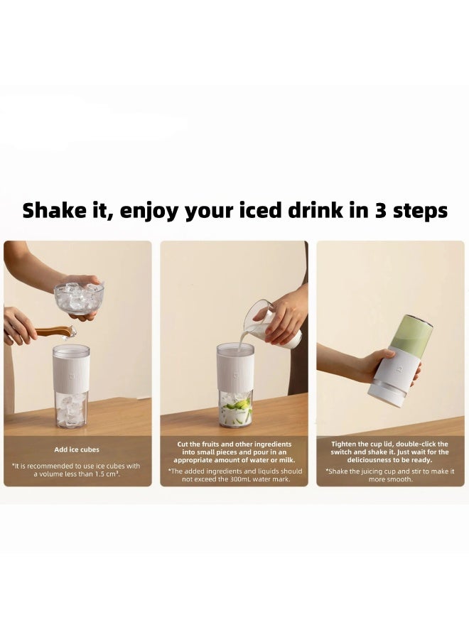 Xiaomi Mijia Portable Juicer Blender Cup 2, Rechargeable Mini Smoothie Maker for Travel, Gym, Office & Home, Ice Crushing, 350ml 300 ml 45 W MJZZB02PL white - Image 5