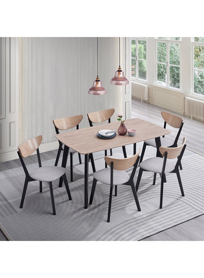 Home Box Cameroon 7-Piece 6-Seater Dining Set 80 x 76.3 x 140 cm  - Image 1