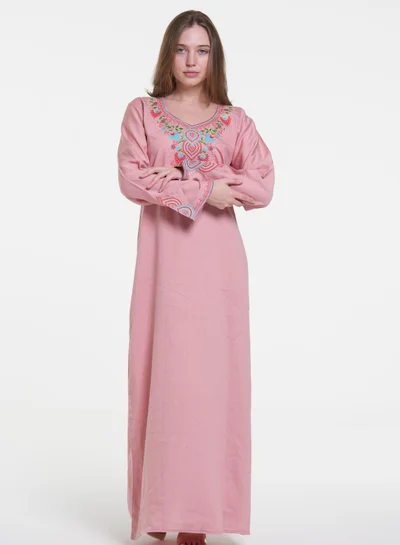 AL BENT AL SHARQIEH linen mukhawar dress