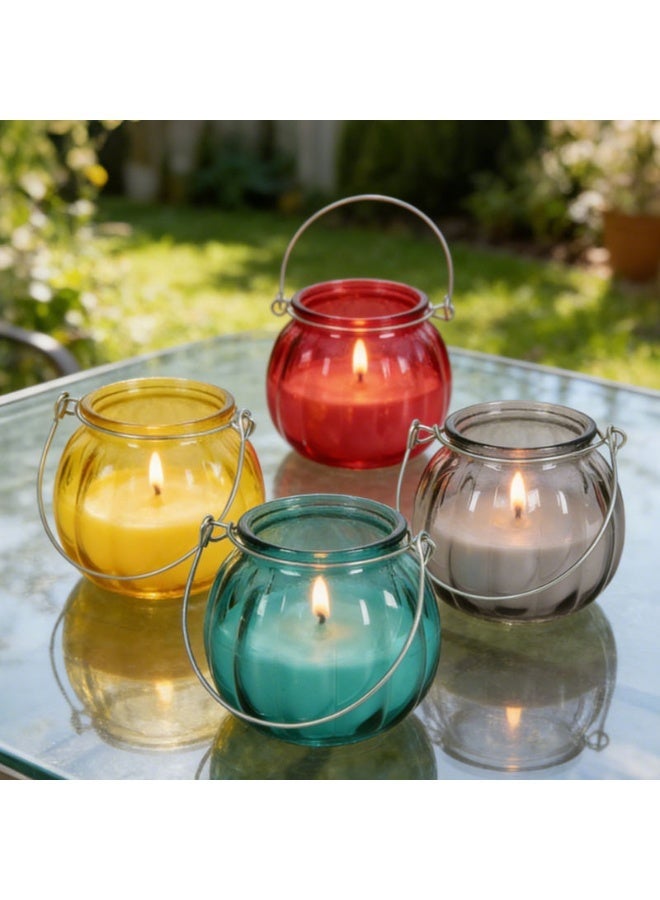 Pumpkin Jar Scented Candles Set, 6 Multicolor Smokeless Aromatherapy Wax Set with Metal Hanging Wire for Home Decor Festive Celebration and Gifting Multicolor - Image 1