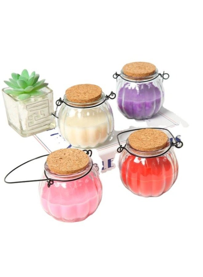 Pumpkin Jar Scented Candles Set, 6 Multicolor Smokeless Aromatherapy Wax Set with Metal Hanging Wire for Home Decor Festive Celebration and Gifting Multicolor - Image 2