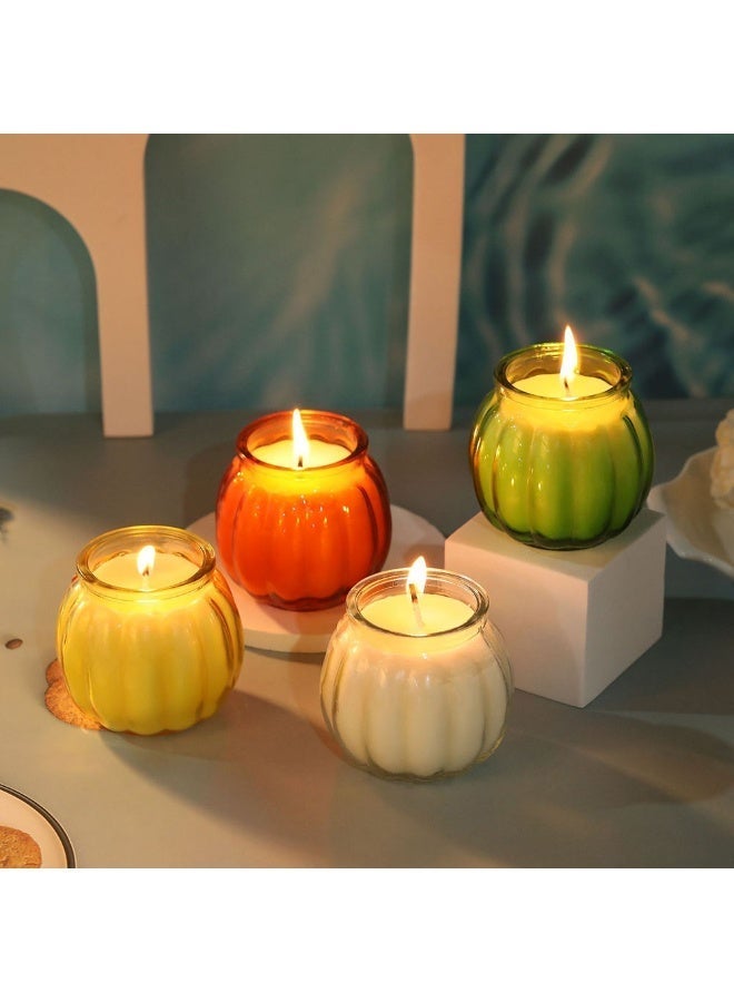 Pumpkin Jar Scented Candles Set, 6 Multicolor Smokeless Aromatherapy Wax Set with Metal Hanging Wire for Home Decor Festive Celebration and Gifting Multicolor - Image 3
