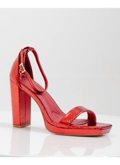 LAMARAPARIS Roshni one band ankle strap 10cm high heel sandal red  - Image 1