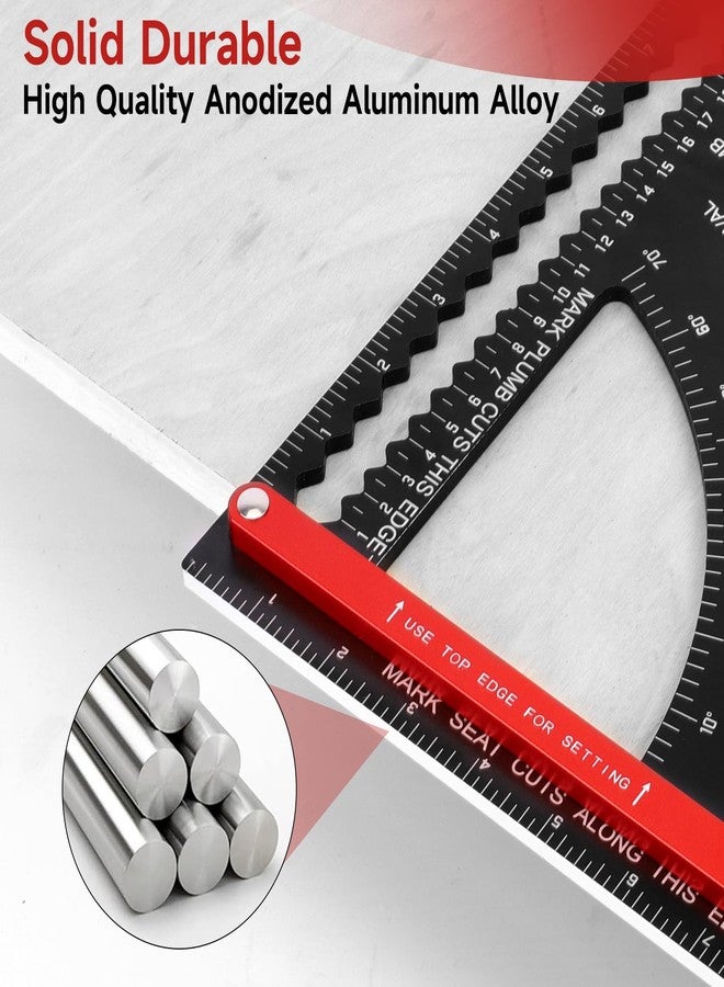 Dajianglx مربع نجارة من الألومنيوم مقاس 12 بوصة من داجيانج إل إكس، مربع تأطير رافدة قابل للتعديل للأعمال الخشبية، أداة تخطيط مسطرة مثلثية كبيرة لقياس الزاوية، مربع نجارة متعدد الوظائف، هدية للنجارين - Image 5