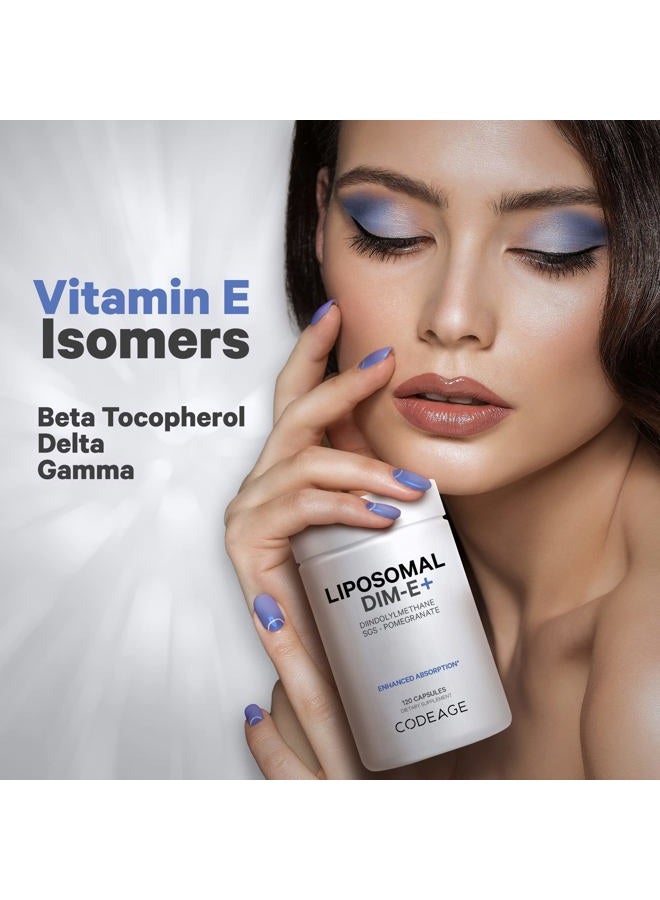 Codeage Liposomal DIM Supplement - 4 Months Supply of DIM Vitamins and SGS, Pomegranate, Broccoli, Vitamin E Isomers Tocopherols Alpha Beta Gamma Delta - Liposomal Formula - Gluten-Free - 120 Capsules - Image 5