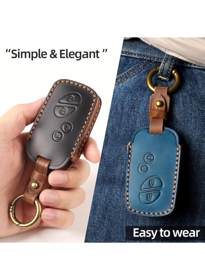 NOSKIN Leather Key Cover Fit for Lexus ES350 GS300 GS430 GS450h GS460 IS250 IS350 LS460 LX570 RX350 Smart Key Holder Car Accessories (Brown) - Image 4
