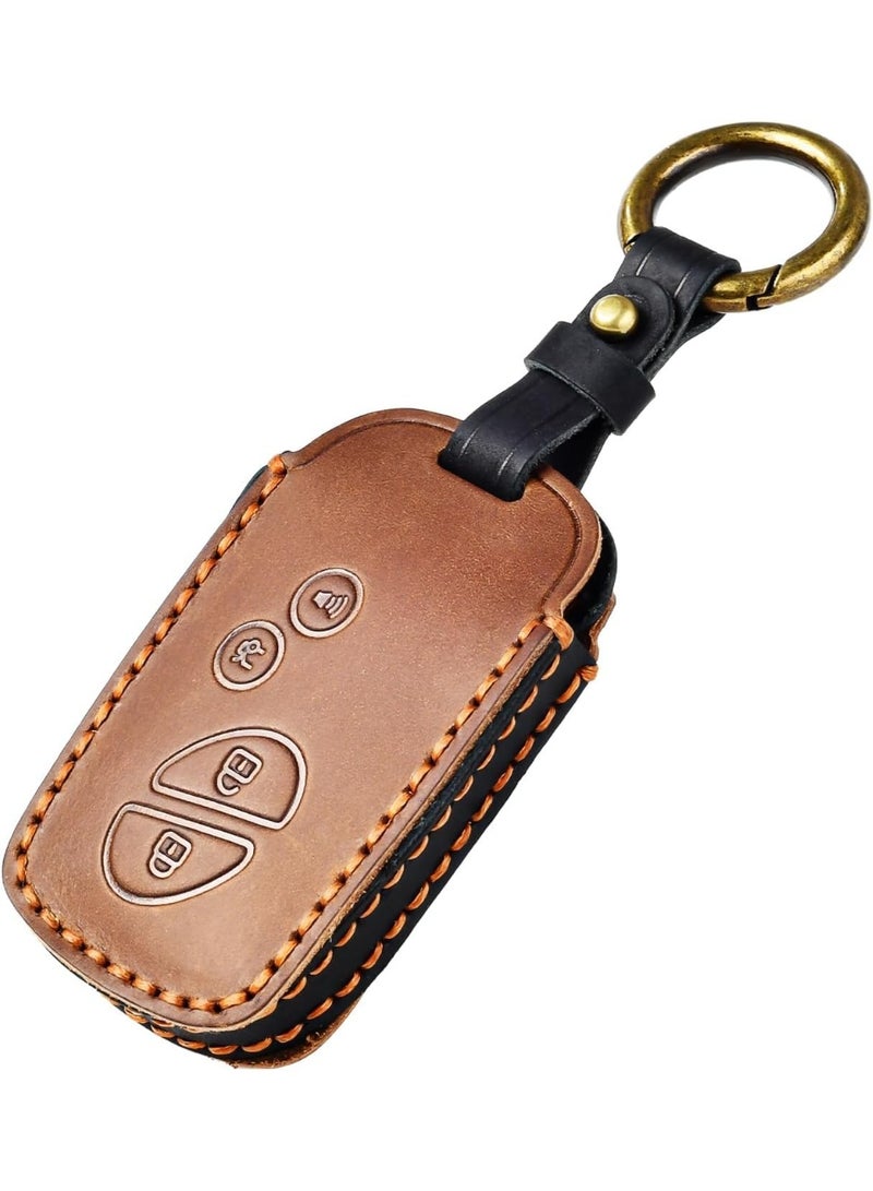 NOSKIN Leather Key Cover Fit for Lexus ES350 GS300 GS430 GS450h GS460 IS250 IS350 LS460 LX570 RX350 Smart Key Holder Car Accessories (Brown) - Image 1